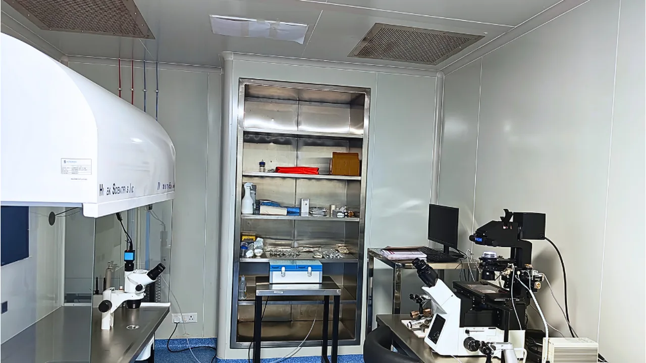 Embryology laboratory workstation at Sree Nandaka IVF Centre, Kompally