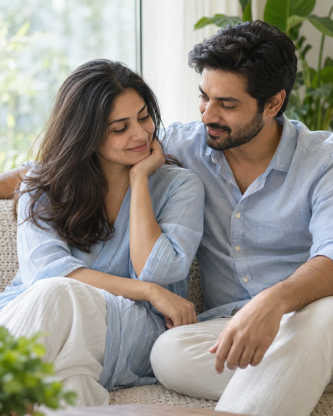 కలిసి ప్రశాంతంగా సమయం గడుపుతున్న జంట